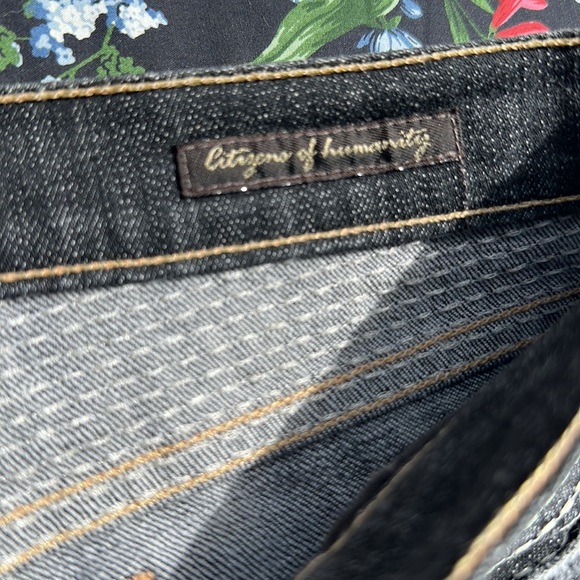 Citizens Of Humanity flair black/ grey Dark Wash thick stitching detail size 27 - Picture 10 of 15